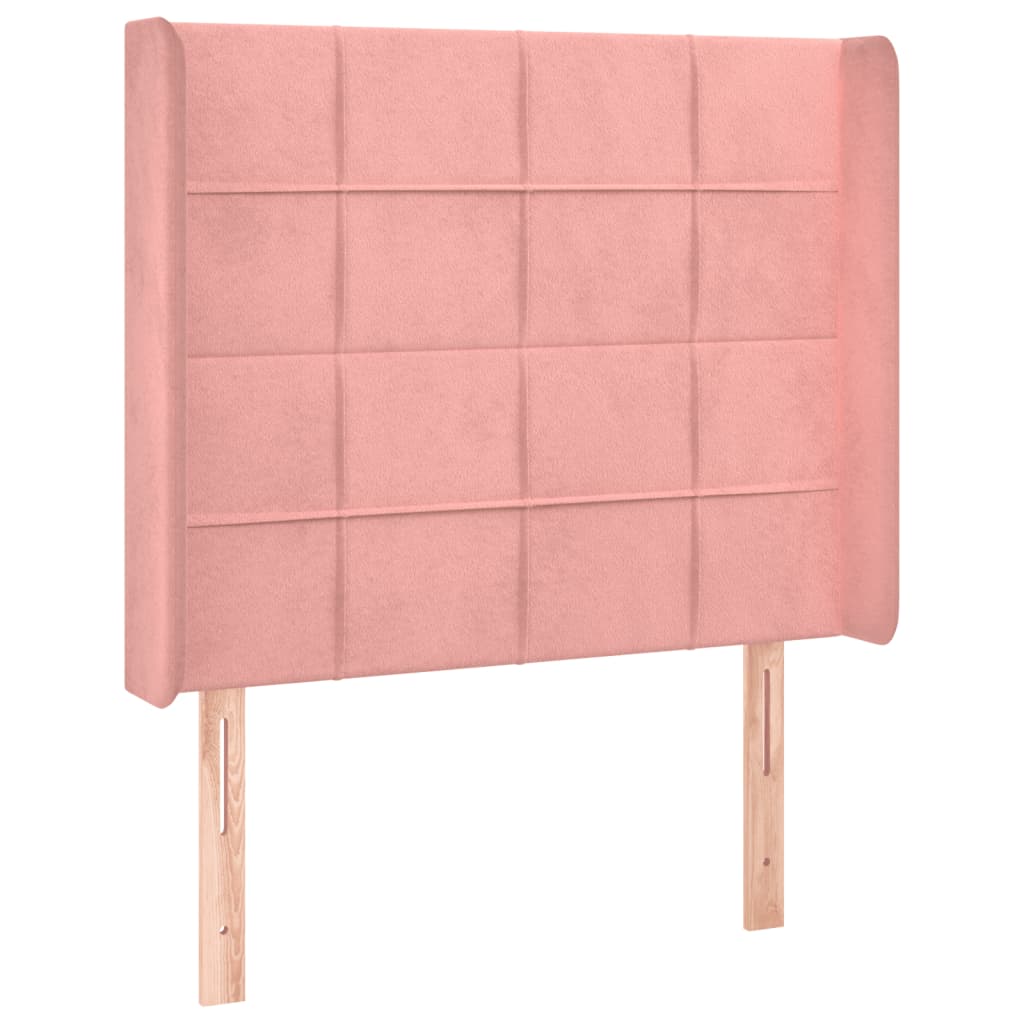 LED uzglavlje ružičasto 83x16x118/128 cm baršunasto