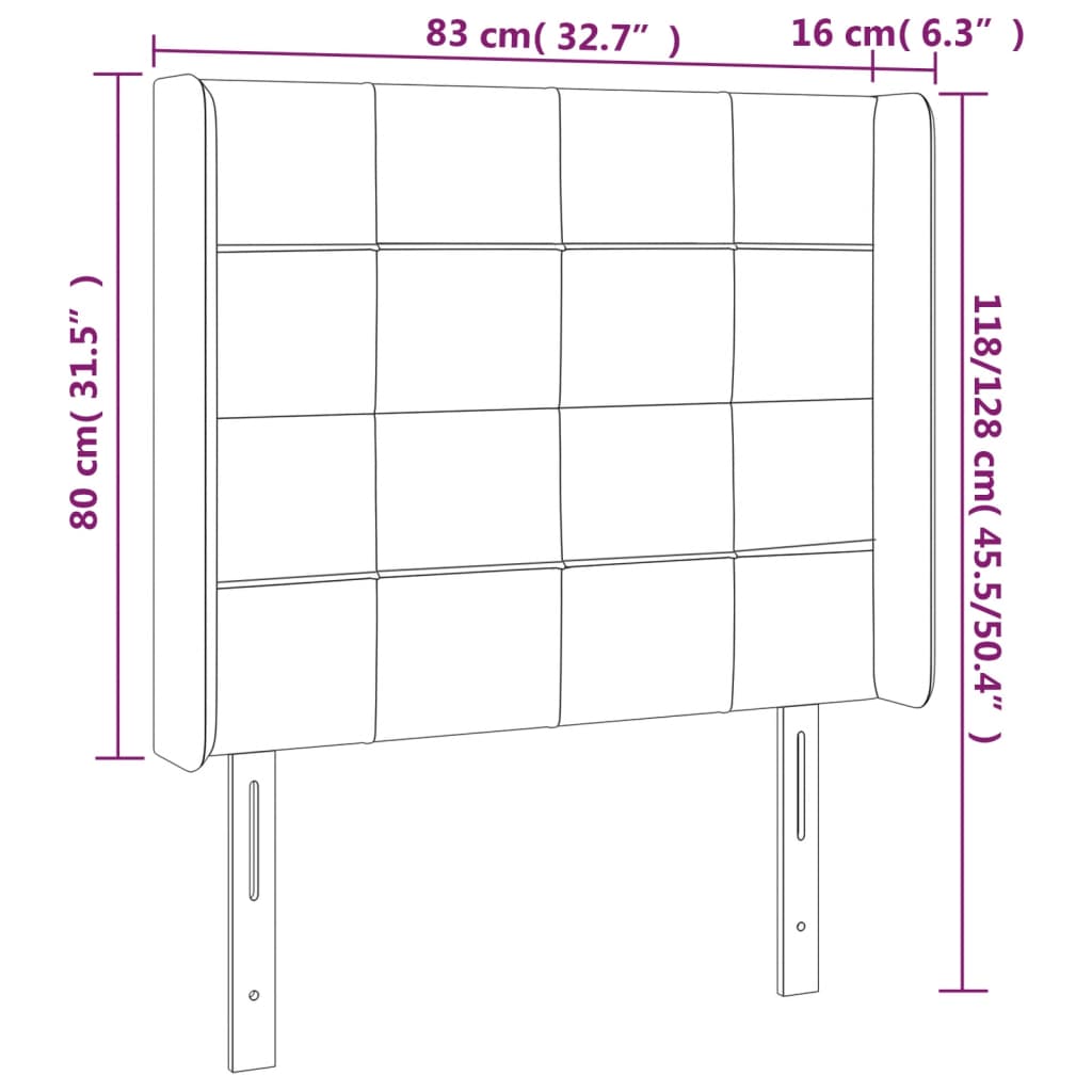 LED uzglavlje ružičasto 83x16x118/128 cm baršunasto
