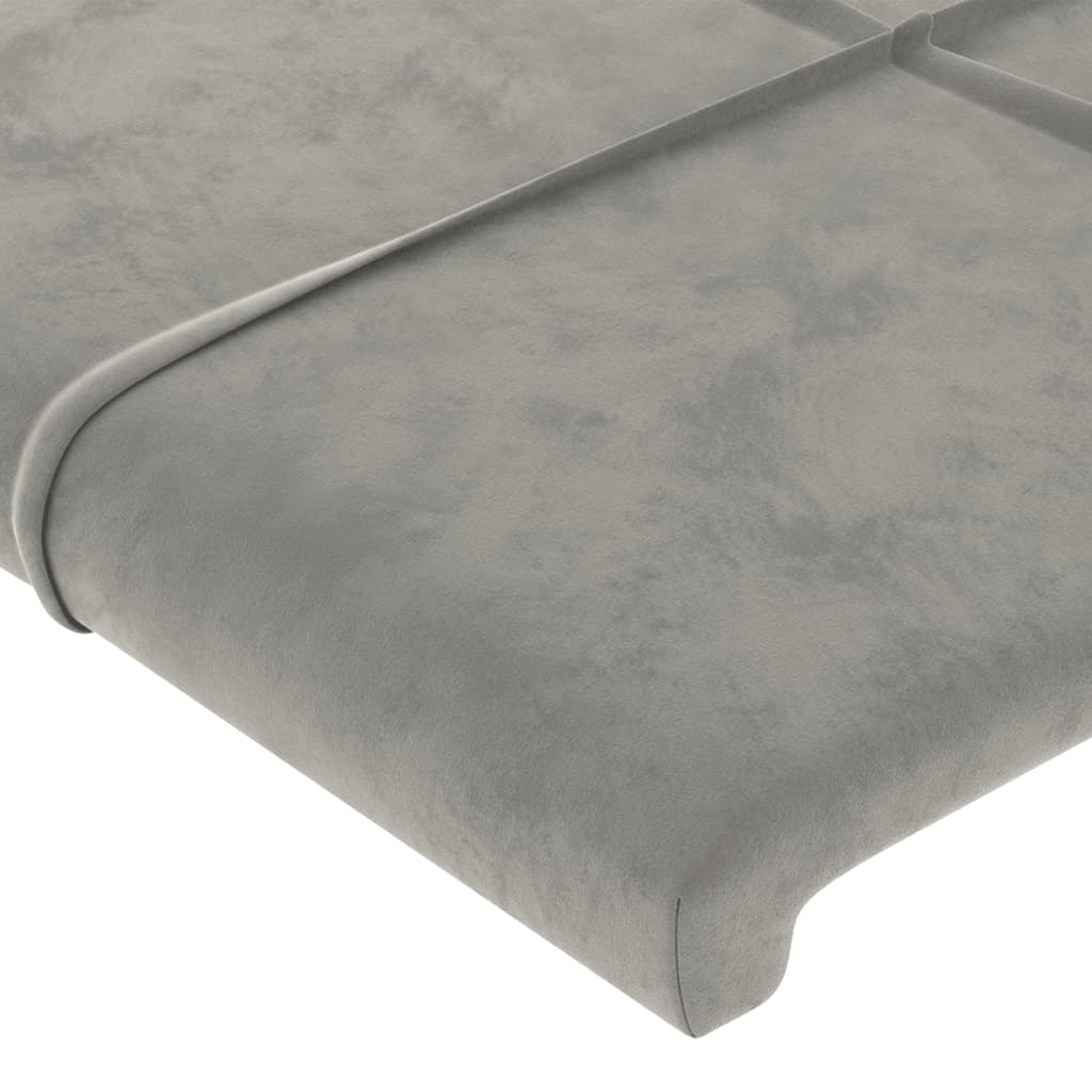 LED uzglavlje svjetlosivo 93 x 16 x 118/128 cm baršunasto