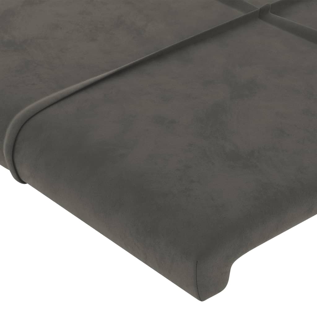 LED uzglavlje tamnosivo 103x16x118/128 cm baršunasto