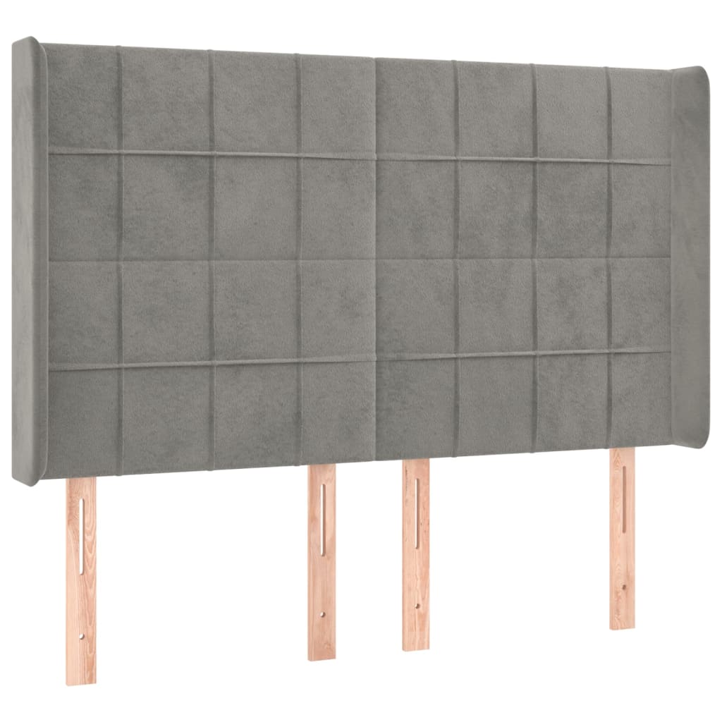 LED uzglavlje svjetlosivo 147 x 16 x 118/128 cm baršunasto