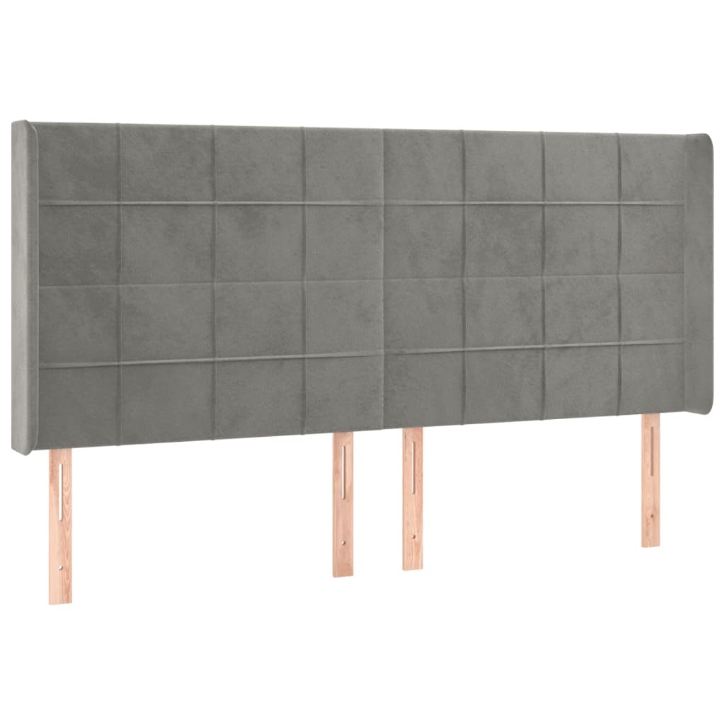 LED uzglavlje svjetlosivo 163 x 16 x 118/128 cm baršunasto