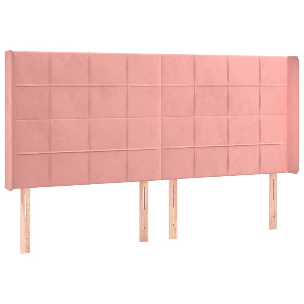 LED uzglavlje ružičasto 183x16x118/128 cm baršunasto