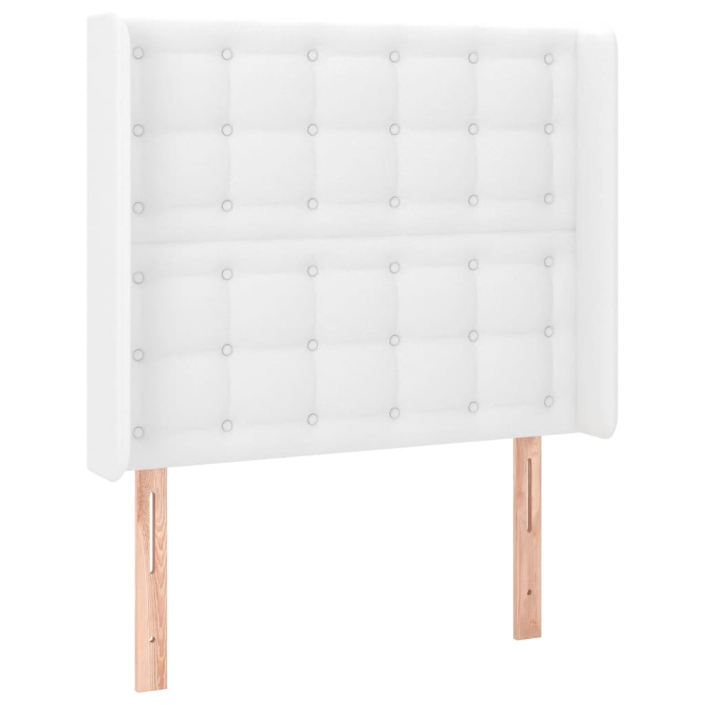 LED uzglavlje bijelo 83x16x118/128 cm od umjetne kože