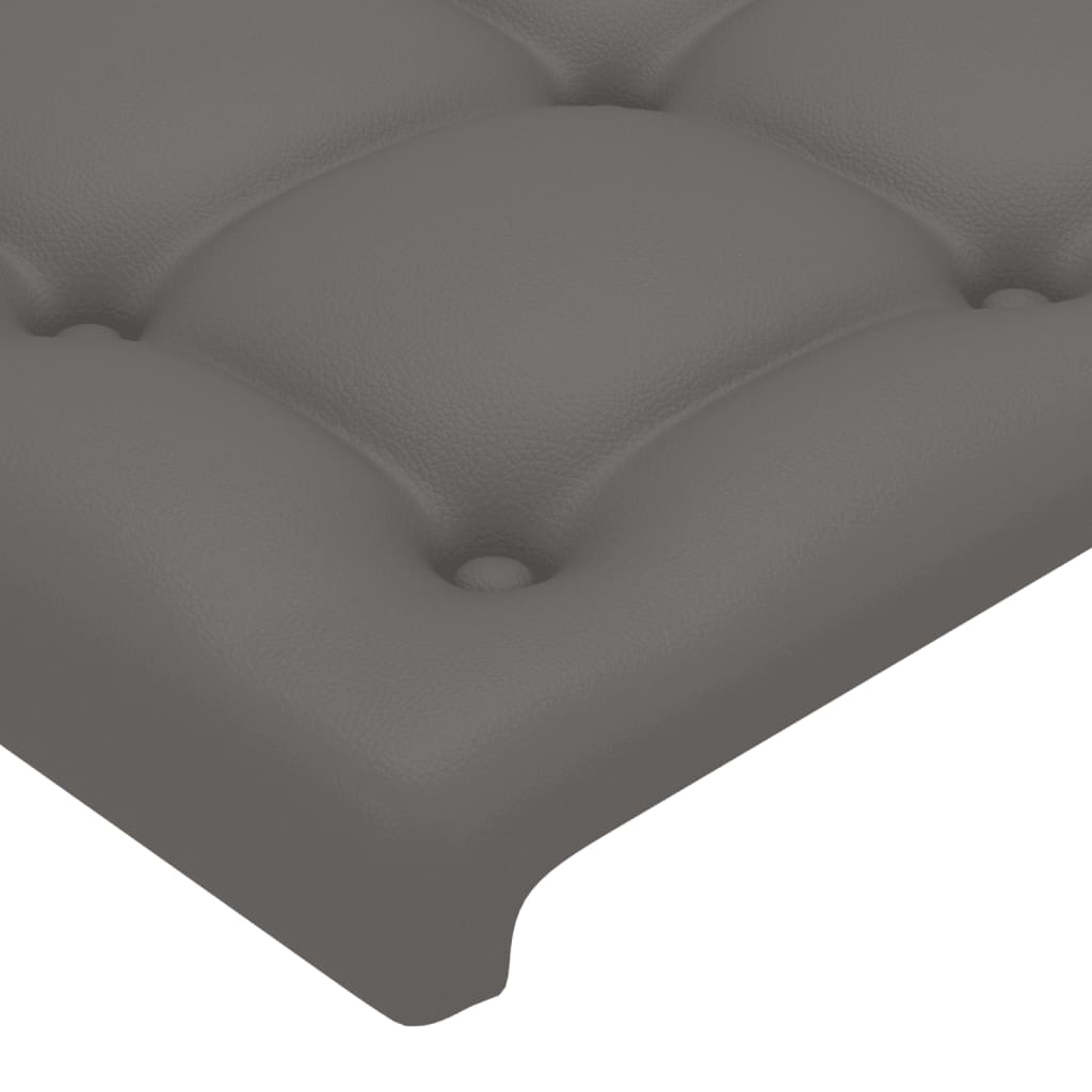 LED uzglavlje sivo 83x16x118/128 cm od umjetne kože