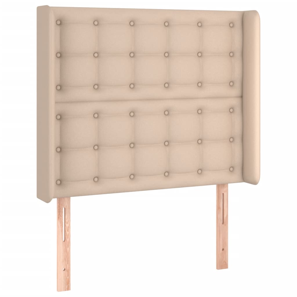 LED uzglavlje boja cappuccina 83x16x118/128 cm od umjetne kože