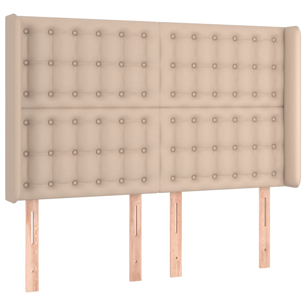 LED uzglavlje boja cappuccina 147x16x118/128cm od umjetna koža