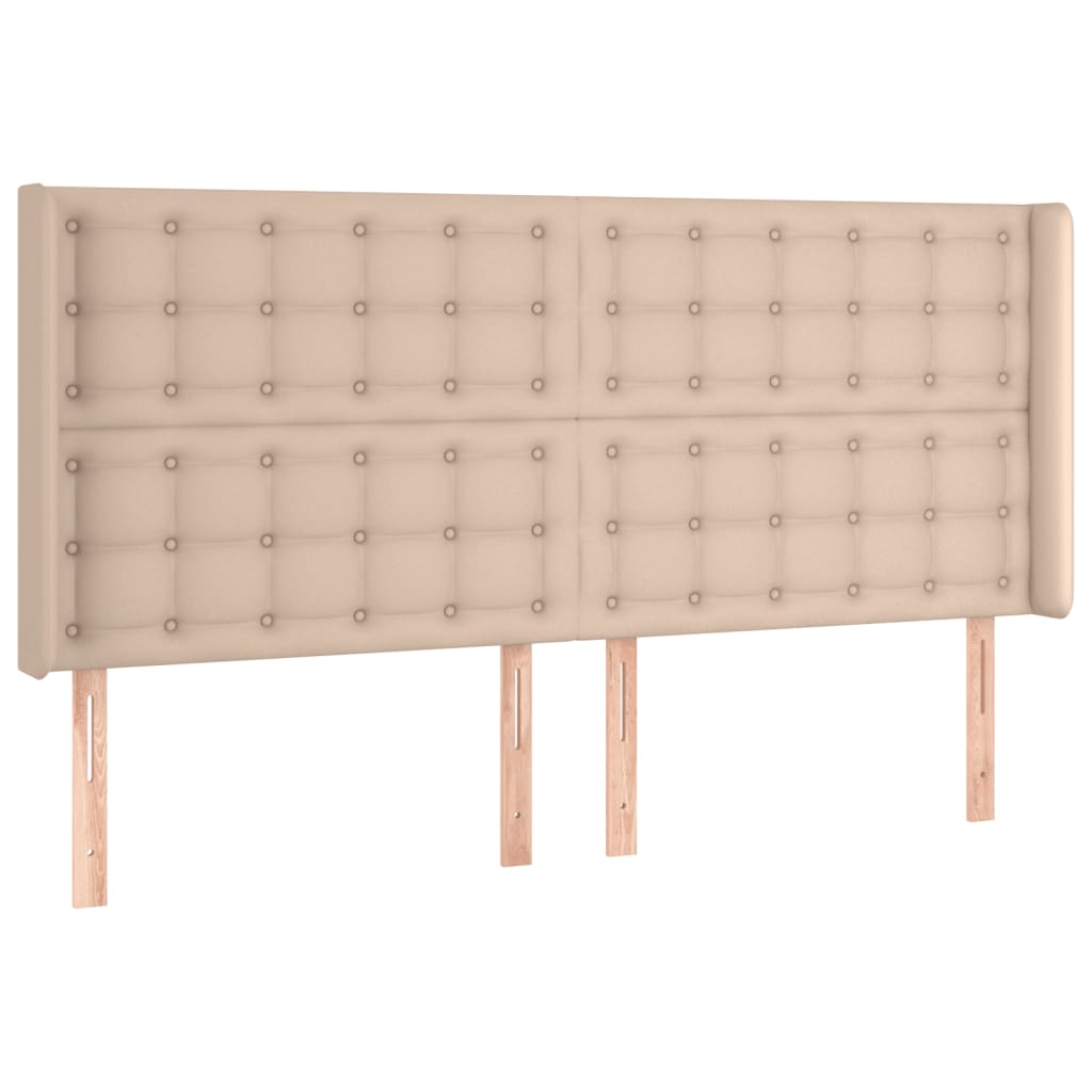 LED uzglavlje boja cappuccina 203x16x118/128cm umjetna koža