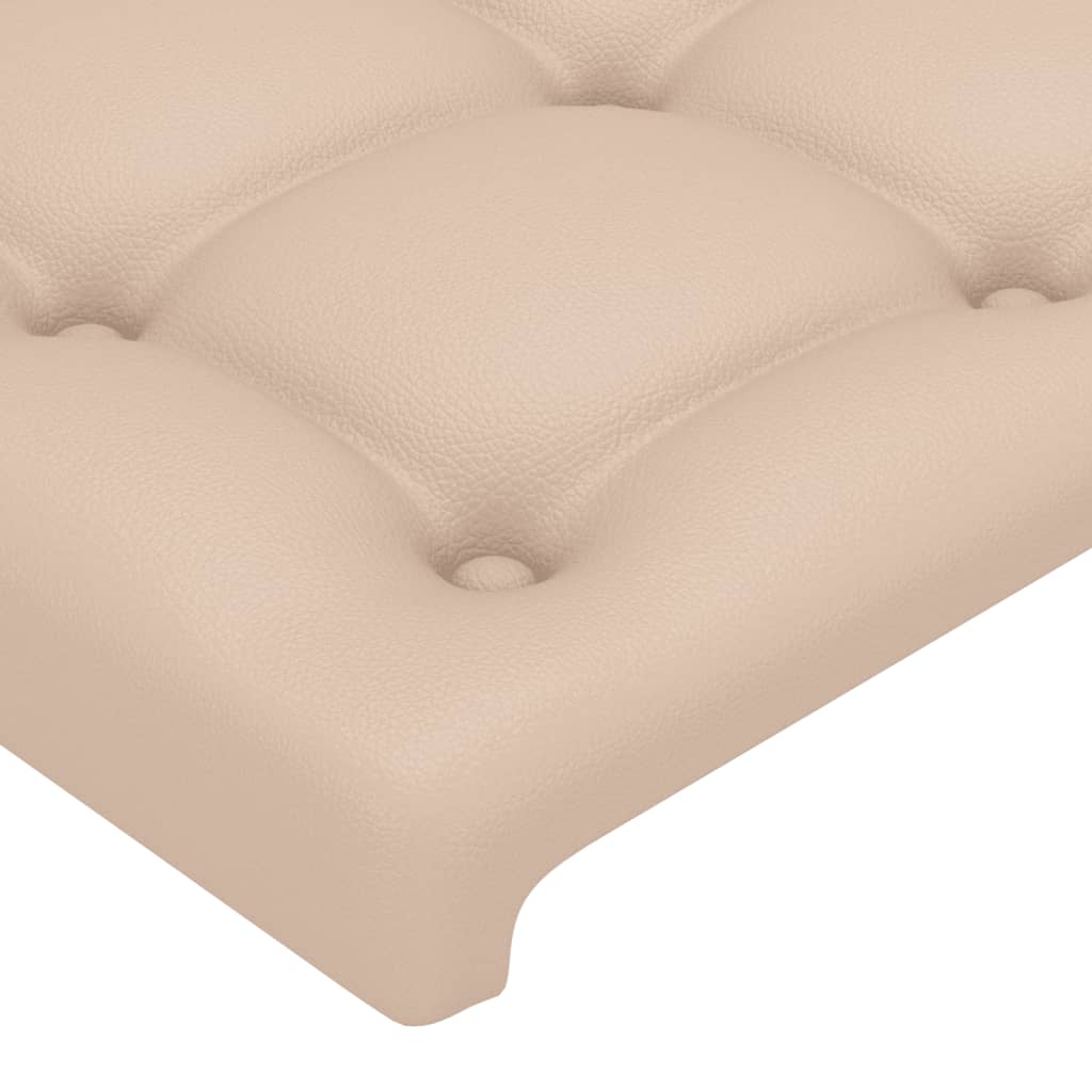 LED uzglavlje boja cappuccina 203x16x118/128cm umjetna koža