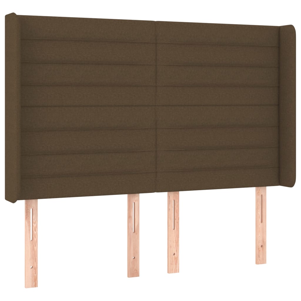 LED uzglavlje tamnosmeđe 147x16x118/128 cm od tkanine
