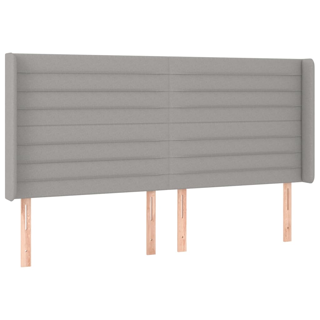 LED uzglavlje svjetlosivo 183 x 16 x 118/128 cm od tkanine