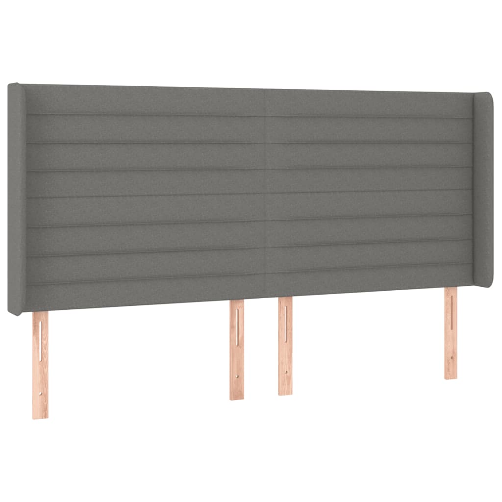 LED uzglavlje tamnosivo 183 x 16 x 118/128 cm od tkanine