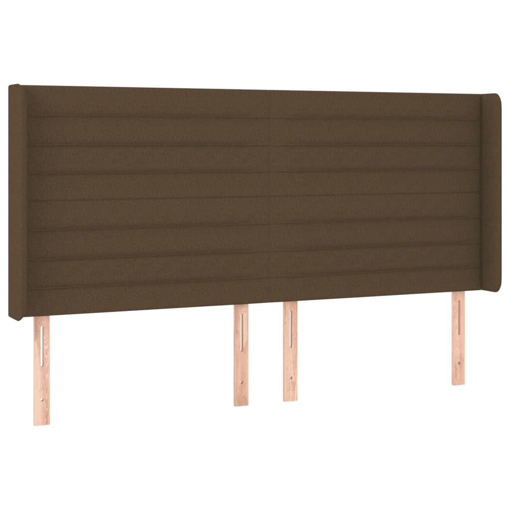 LED uzglavlje tamnosmeđe 183x16x118/128 cm od tkanine