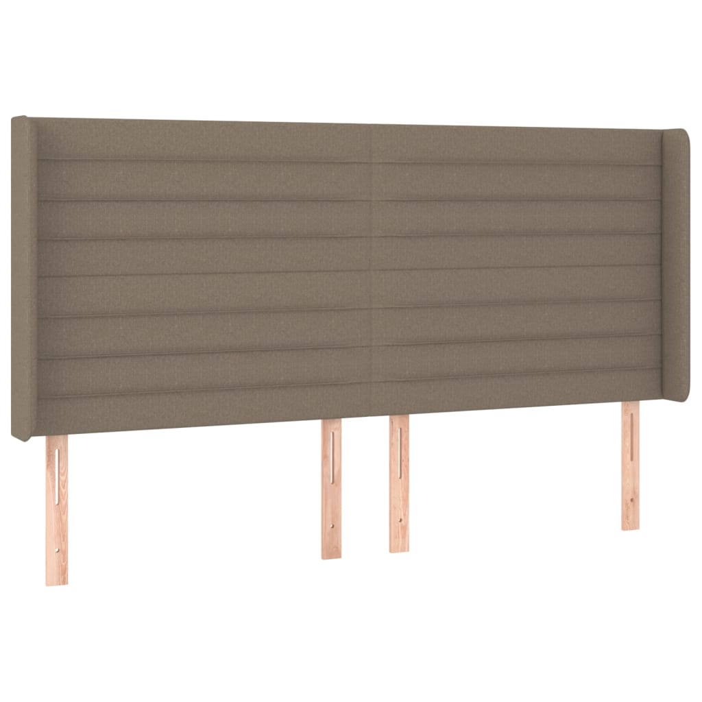 LED uzglavlje smeđesivo 183 x 16 x 118/128 cm od tkanine