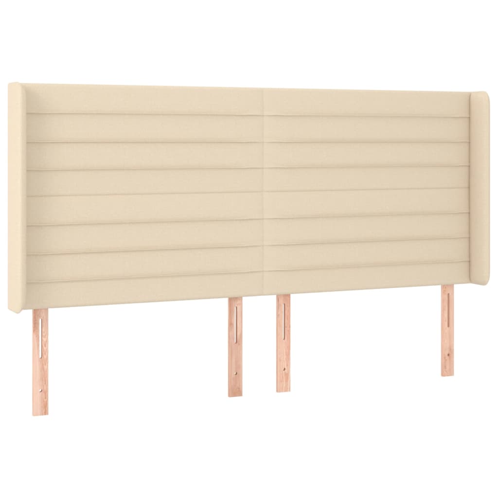 LED uzglavlje krem 183 x 16 x 118/128 cm od tkanine
