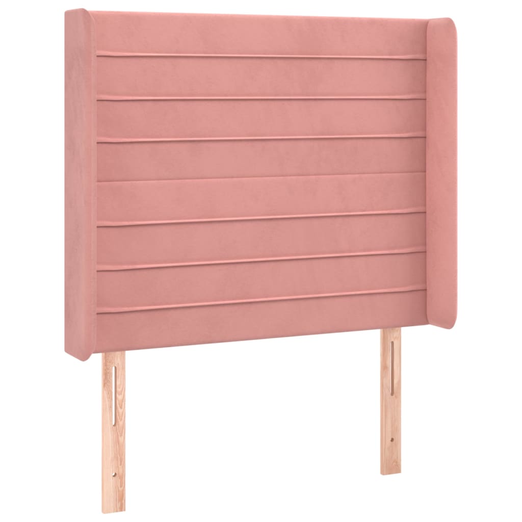 LED uzglavlje ružičasto 83x16x118/128 cm baršunasto