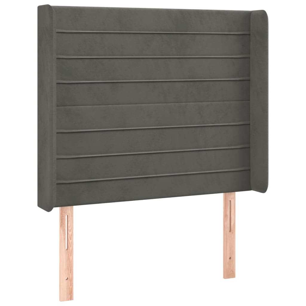 LED uzglavlje tamnosivo 103x16x118/128 cm baršunasto