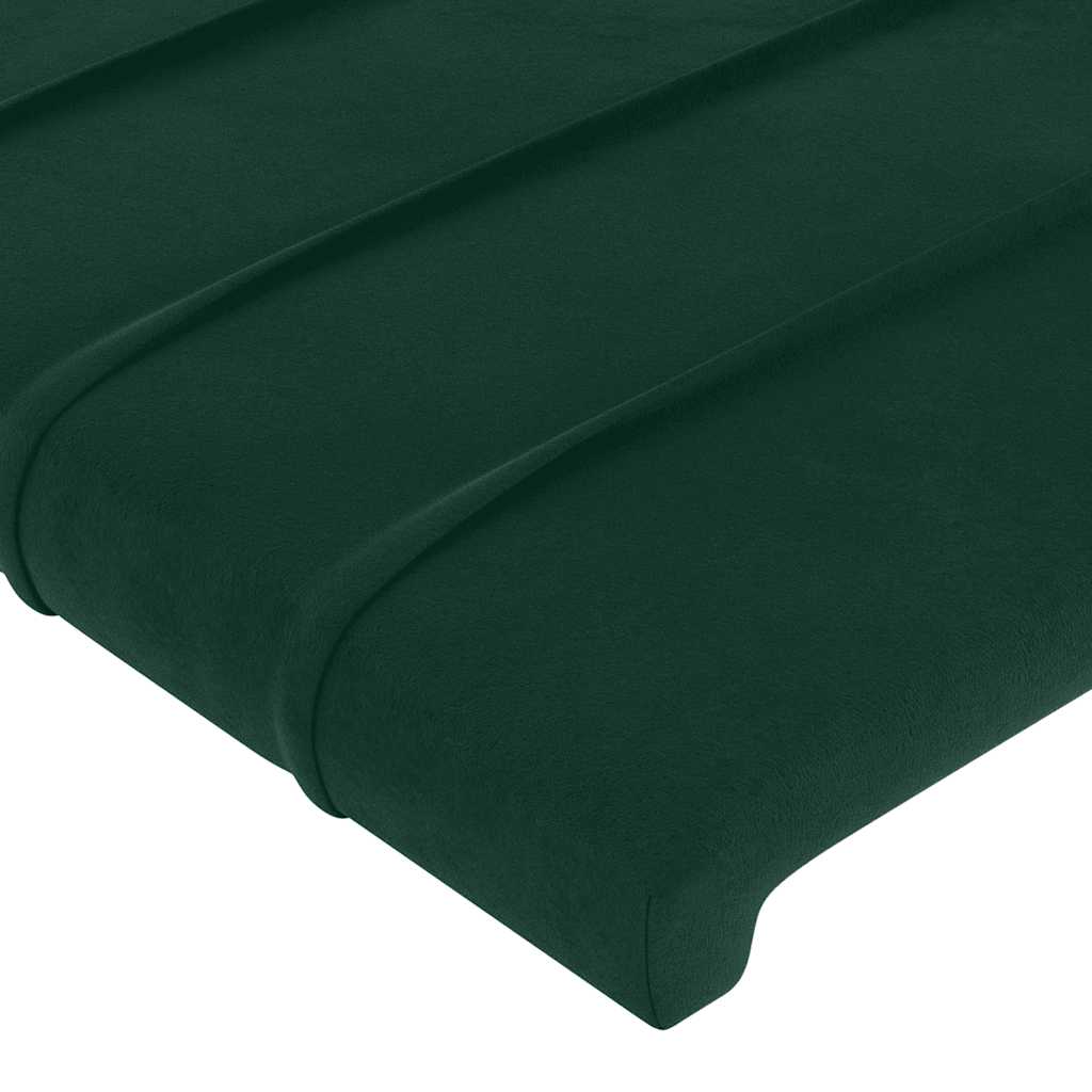 LED uzglavlje tamnozeleno 103x16x118/128 cm baršunasto