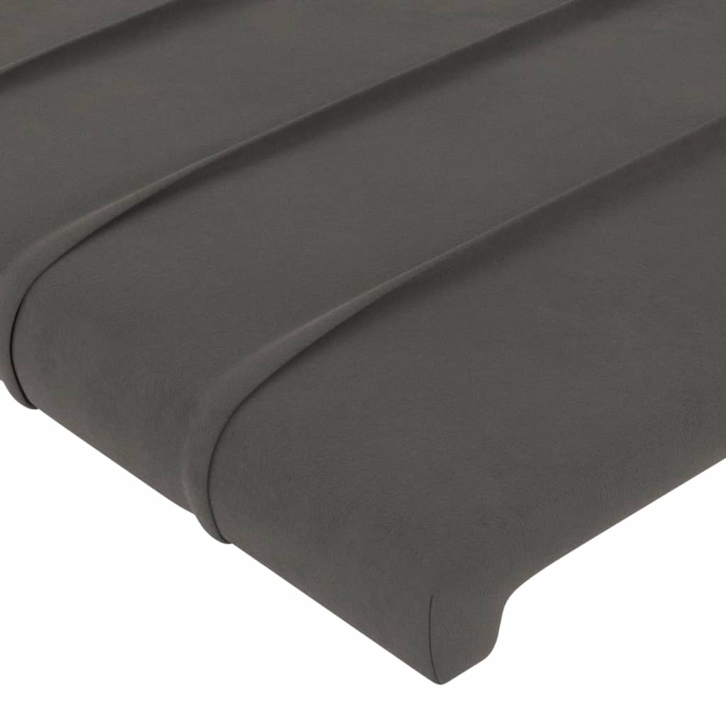 LED uzglavlje tamnosivo 147x16x118/128 cm baršunasto