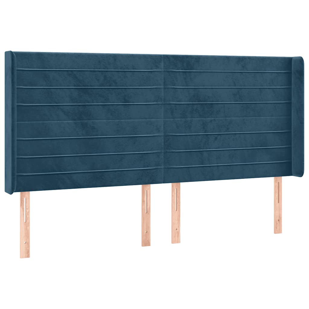 LED uzglavlje tamnoplavo 203 x 16 x 118/128 cm od tkanine