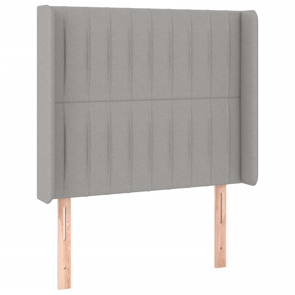LED uzglavlje svjetlosivo 83 x 16 x 118/128 cm od tkanine