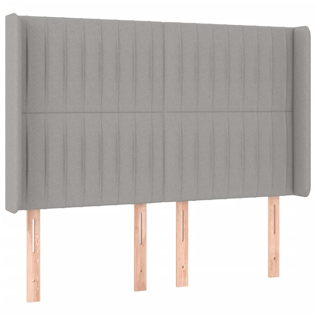 LED uzglavlje svjetlosivo 147 x 16 x 118/128 cm od tkanine