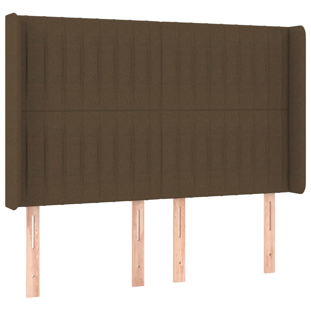 LED uzglavlje tamnosmeđe 147x16x118/128 cm od tkanine