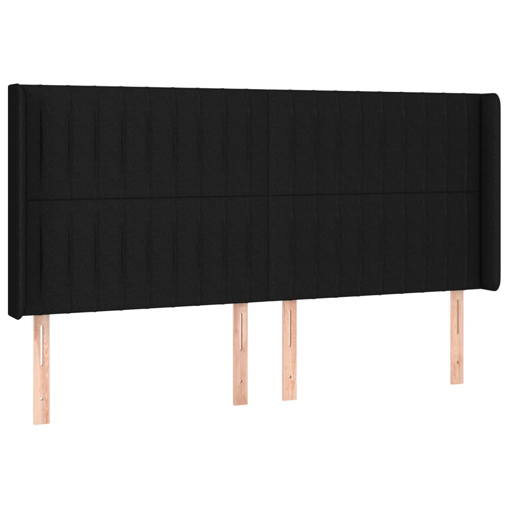 LED uzglavlje crno 163 x 16 x 118/128 cm od tkanine
