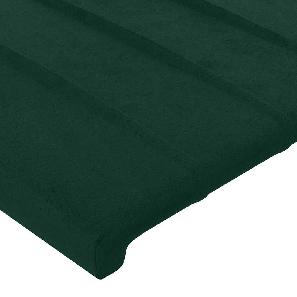 LED uzglavlje tamnozeleno 83x16x118/128 cm baršunasto