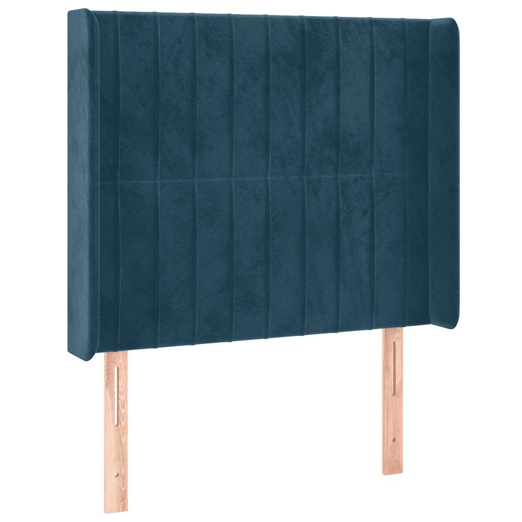 LED uzglavlje tamnoplavo 83x16x118/128 cm baršunasto