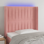 LED uzglavlje ružičasto 83x16x118/128 cm baršunasto