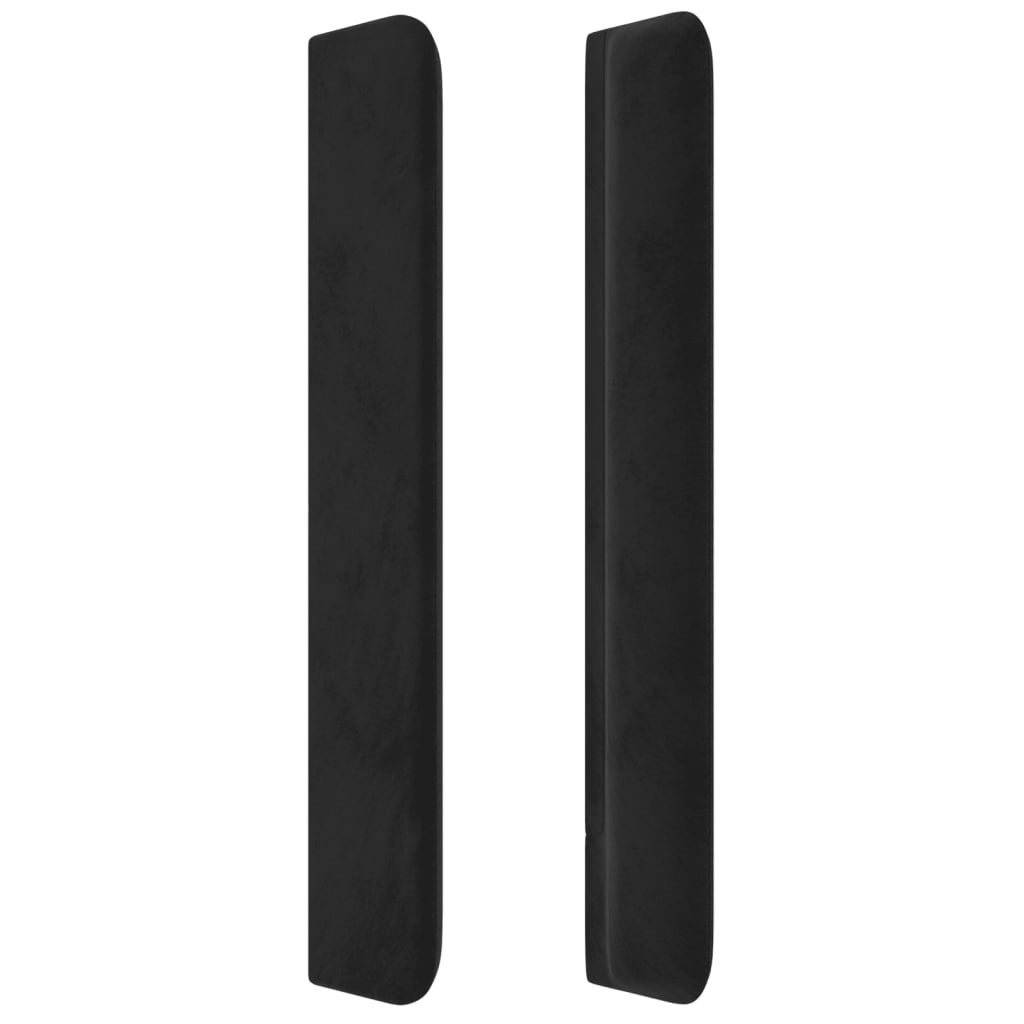 LED uzglavlje crno 93x16x118/128 cm baršunasto