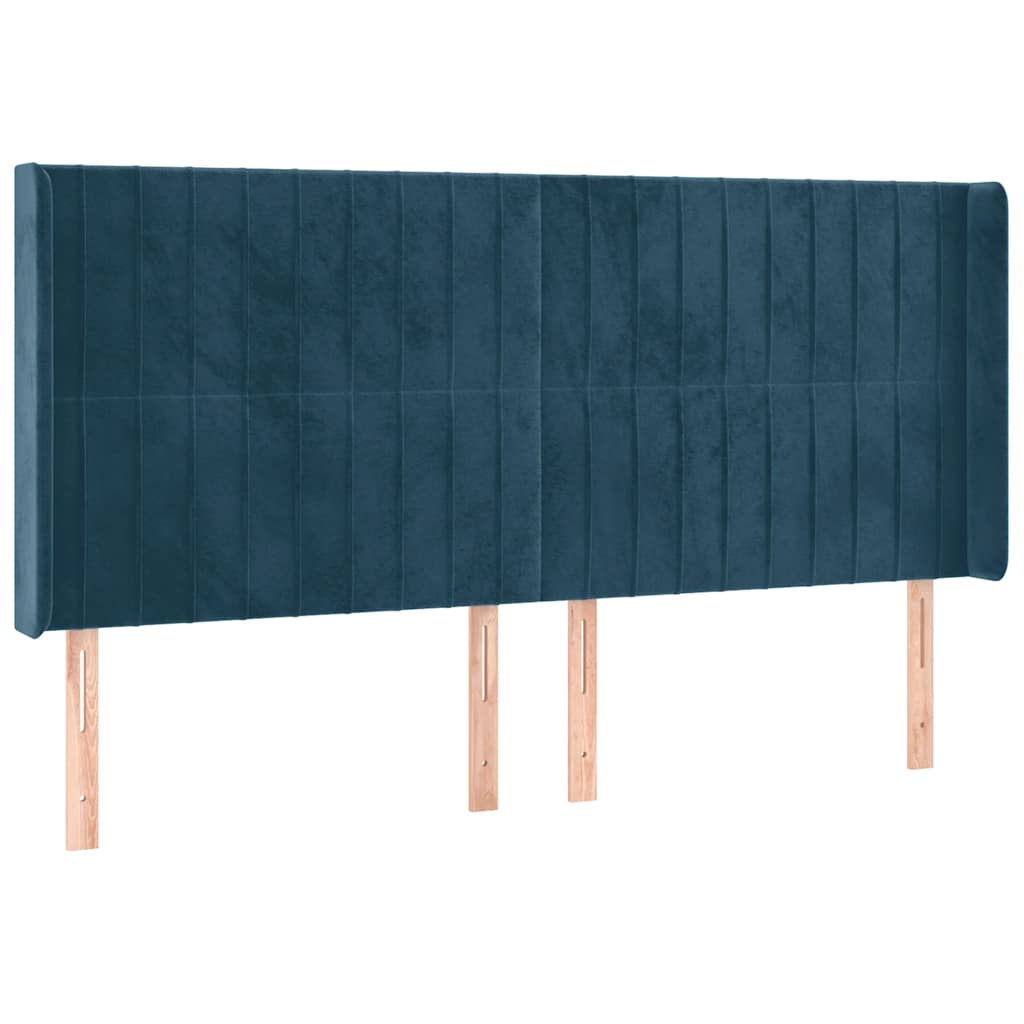 LED uzglavlje tamnoplavo 203 x 16 x 118/128 cm od tkanine