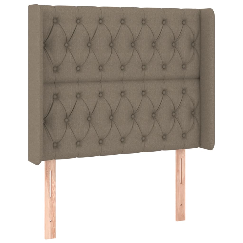 LED uzglavlje smeđesivo 103 x 16 x 118/128 cm od tkanine