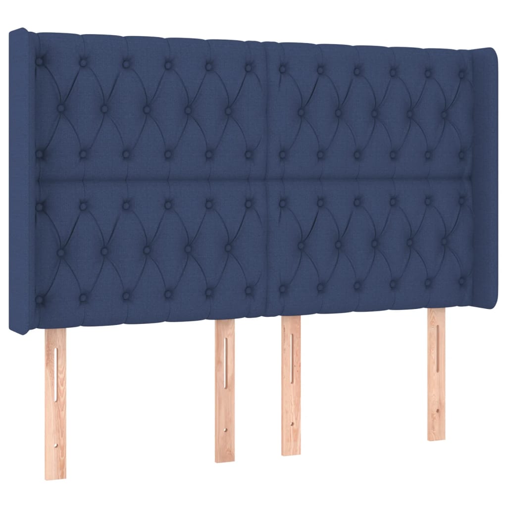 LED uzglavlje plavo 147 x 16 x 118/128 cm od tkanine