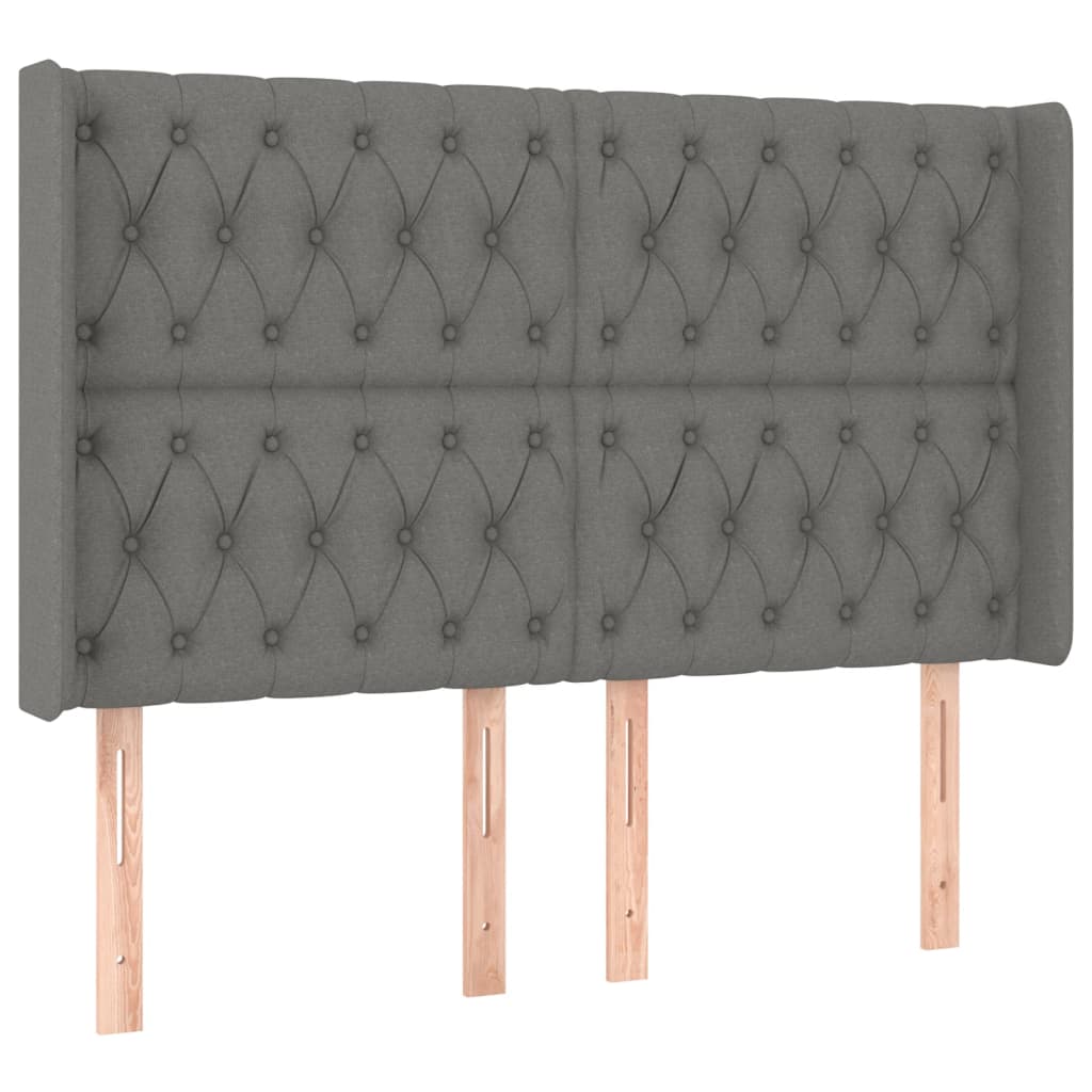 LED uzglavlje tamnosivo 163 x 16 x 118/128 cm od tkanine