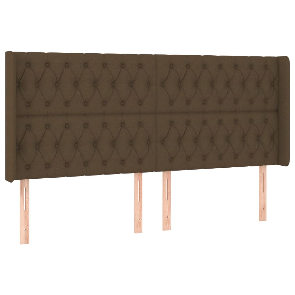 LED uzglavlje tamnosmeđe 183x16x118/128 cm od tkanine