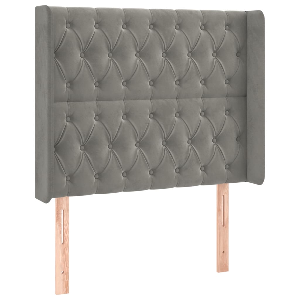 LED uzglavlje svjetlosivo 93 x 16 x 118/128 cm baršunasto