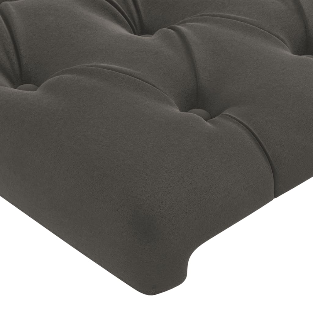 LED uzglavlje tamnosivo 147x16x118/128 cm baršunasto