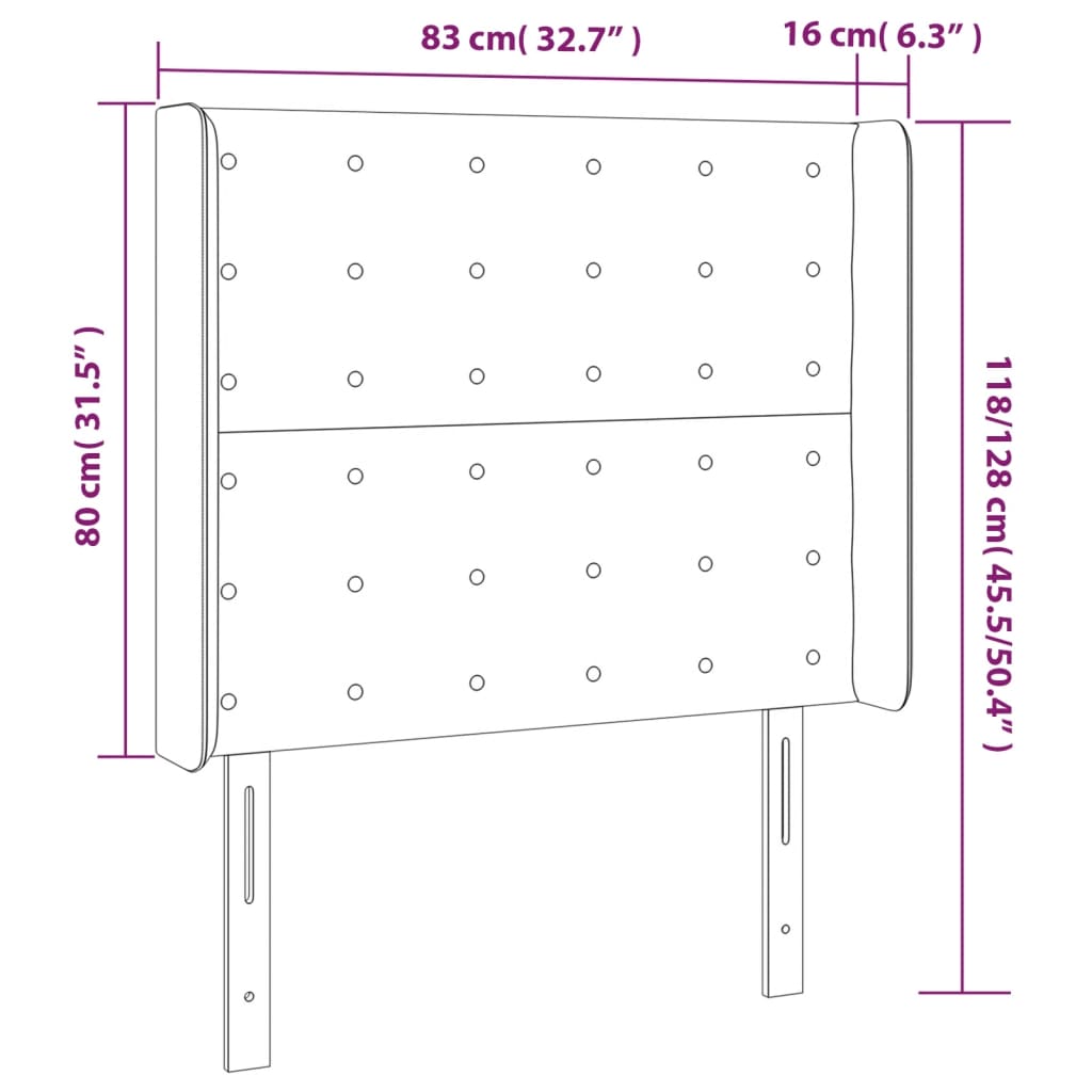 LED uzglavlje plavo 83 x 16 x 118/128 cm od tkanine