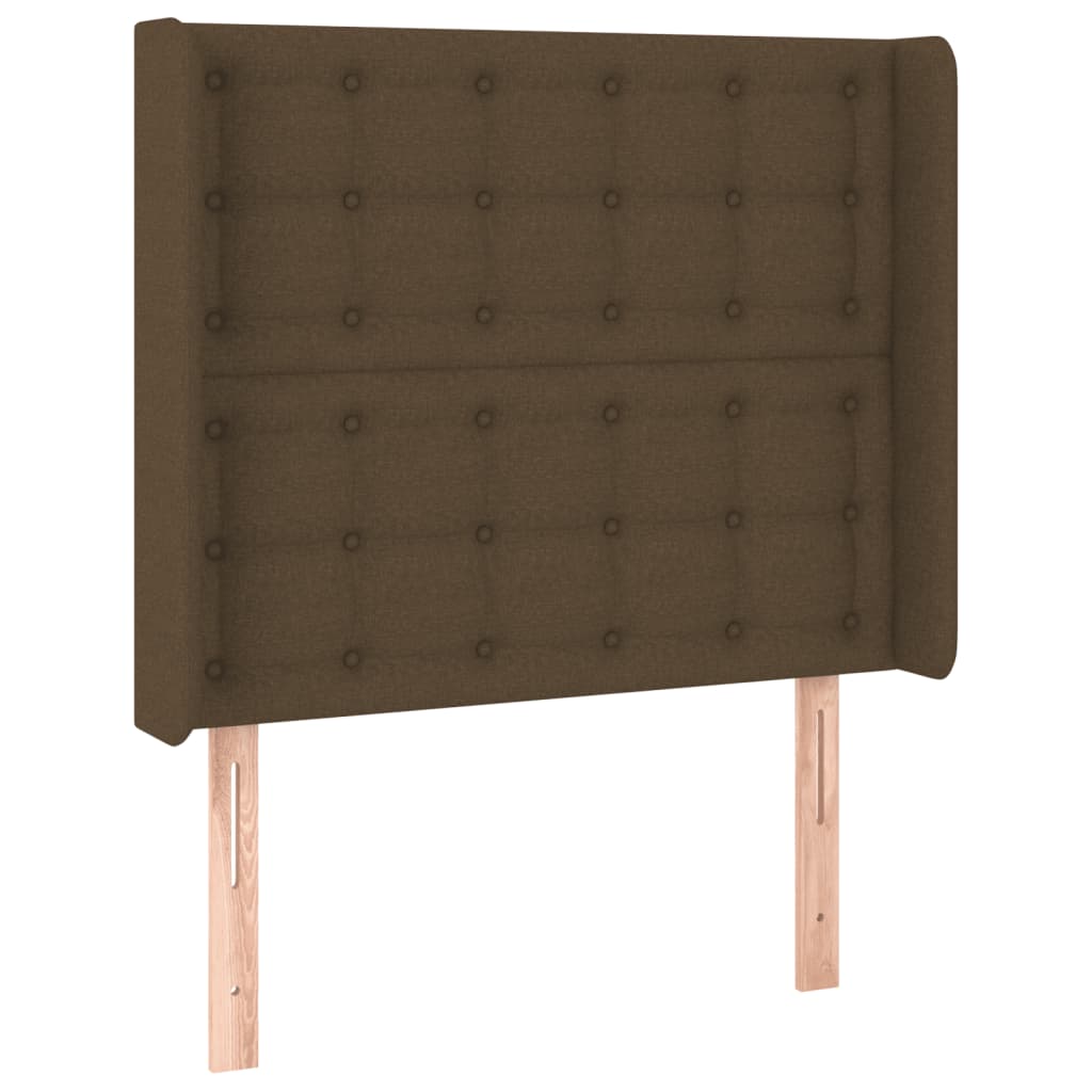 LED uzglavlje tamnosmeđe 103 x 16 x 118/128 cm od tkanine