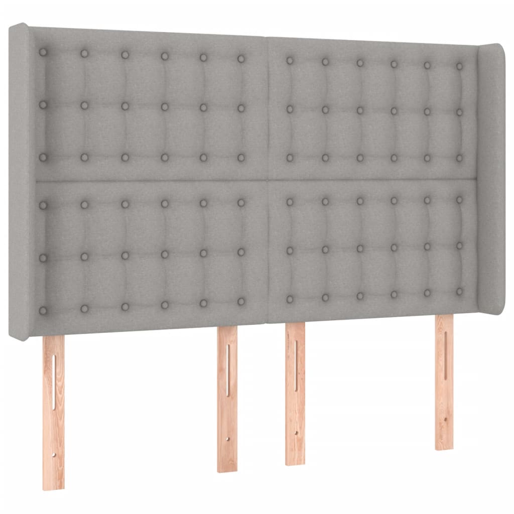 LED uzglavlje svjetlosivo 147 x 16 x 118/128 cm od tkanine