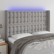 LED uzglavlje svjetlosivo 147 x 16 x 118/128 cm od tkanine