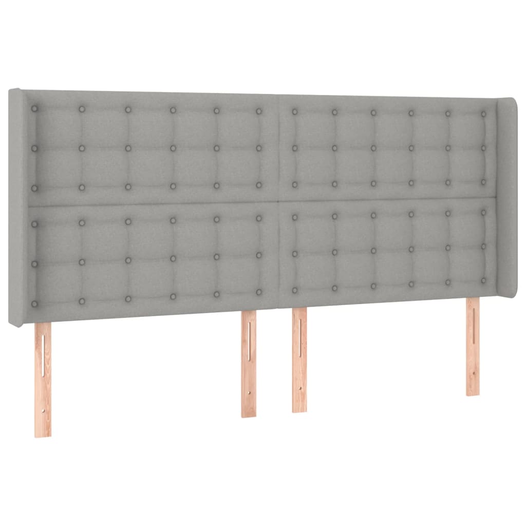 LED uzglavlje svjetlosivo 163 x 16 x 118/128 cm od tkanine
