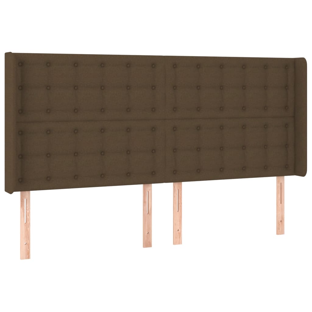 LED uzglavlje tamnosmeđe 183x16x118/128 cm od tkanine