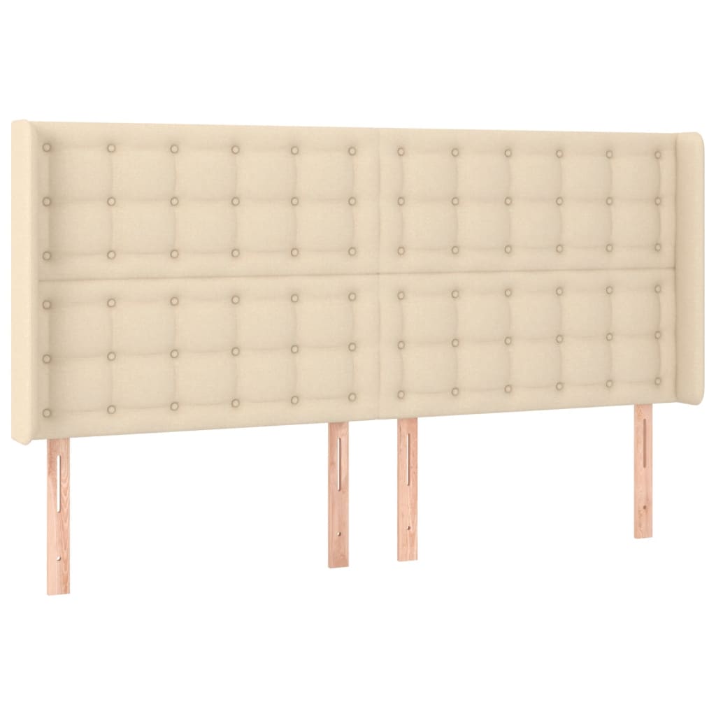 LED uzglavlje krem 183 x 16 x 118/128 cm od tkanine