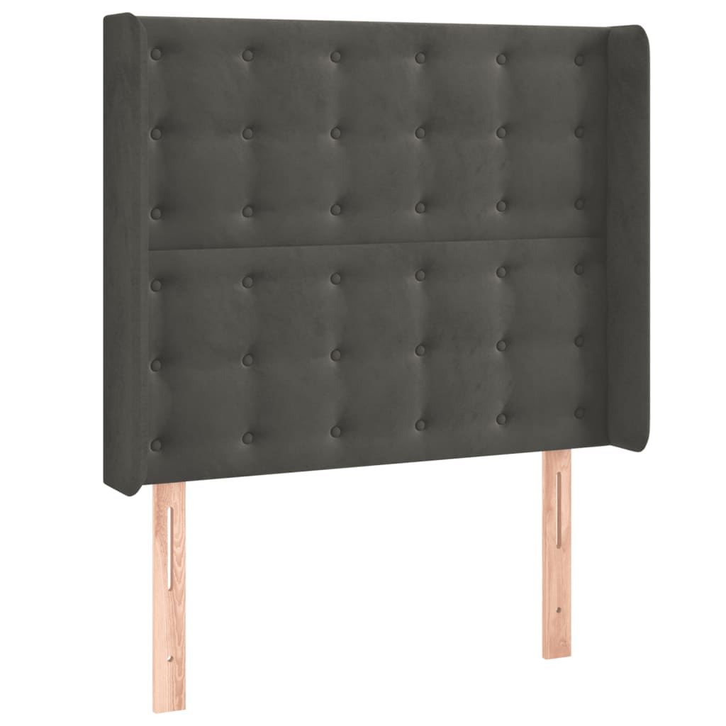 LED uzglavlje tamnosivo 103x16x118/128 cm baršunasto