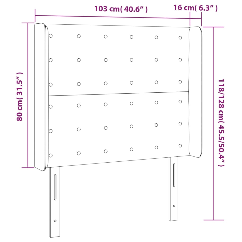LED uzglavlje ružičasto 103x16x118/128 cm baršunasto