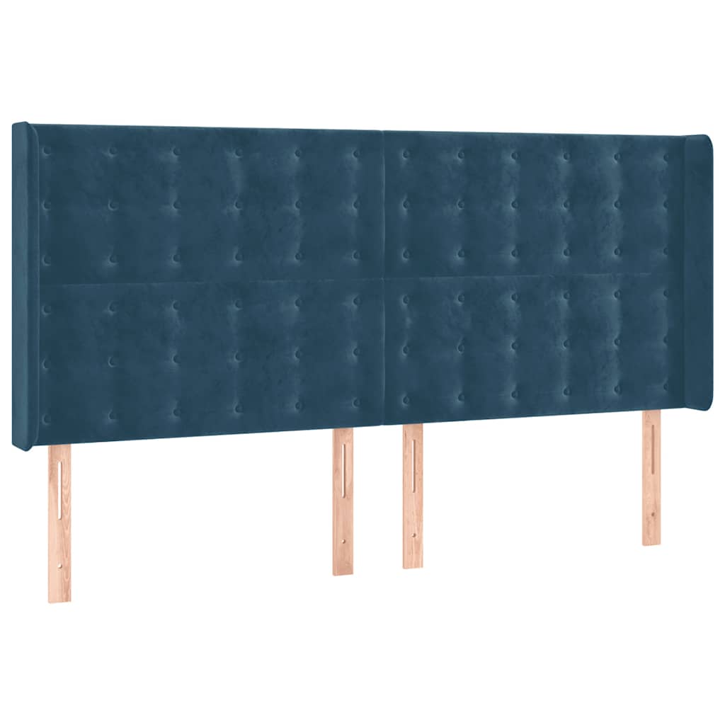 LED uzglavlje tamnoplavo 183 x 16 x 118/128 cm od tkanine