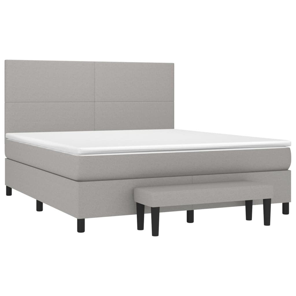 Krevet box spring s madracem svjetlozeleni 160x200 cm tkanina
